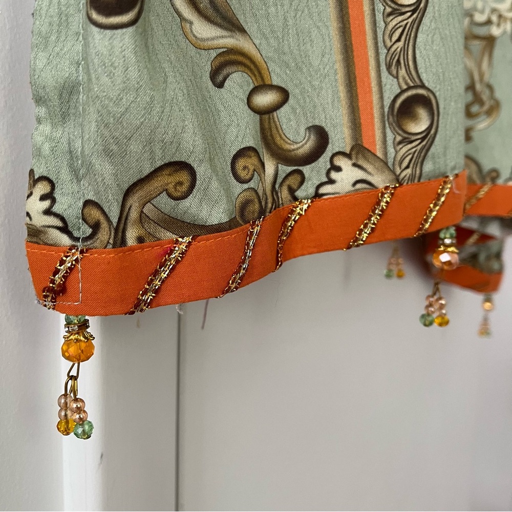 Salwar Kameez in Sage Green and Orange - Picture 7 of 12